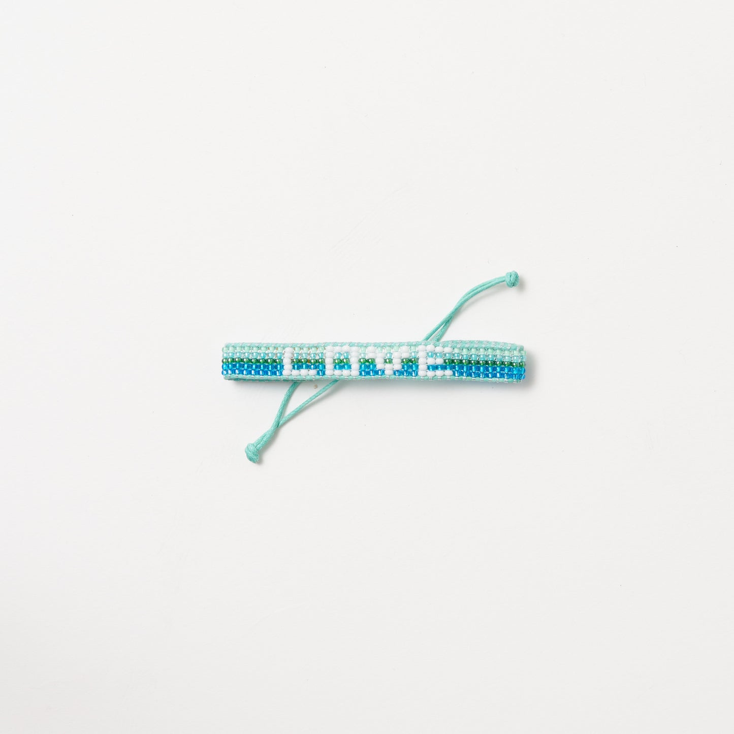 Woven LOVE Bracelet - Green Multi Stripe