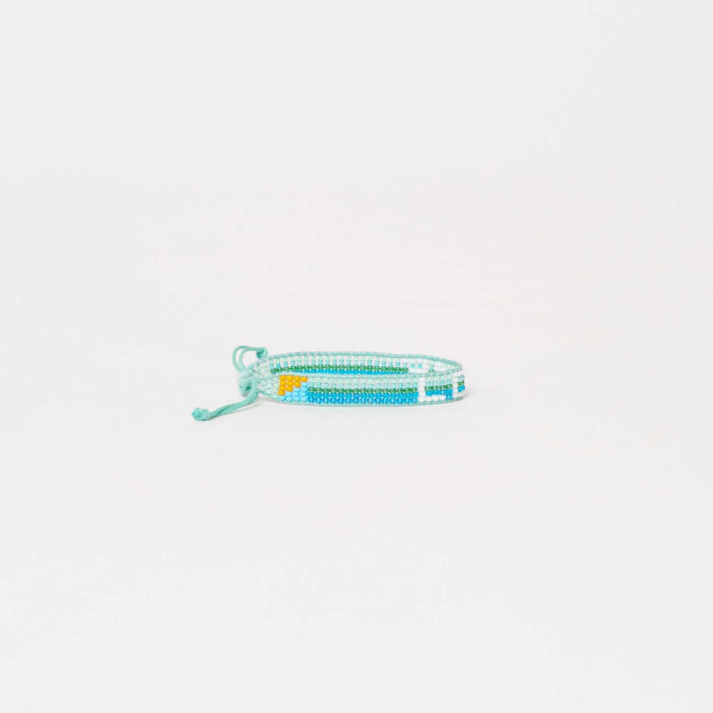 Woven LOVE Bracelet - Green Multi Stripe