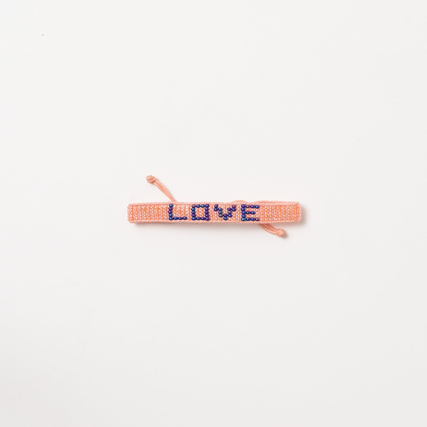 Woven LOVE Bracelet - Coral/Ink