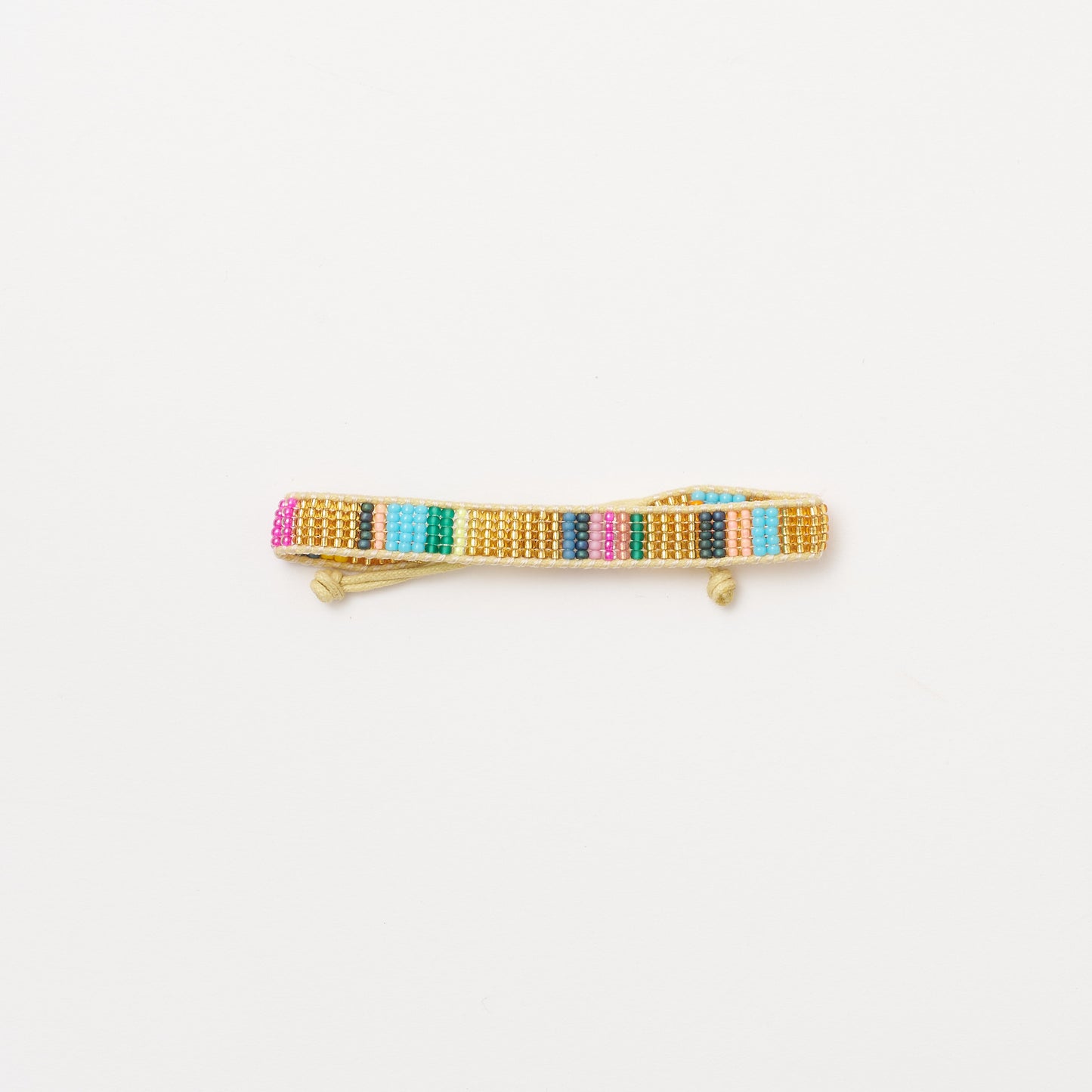 Woven Stripe Bracelet - Gold Multi