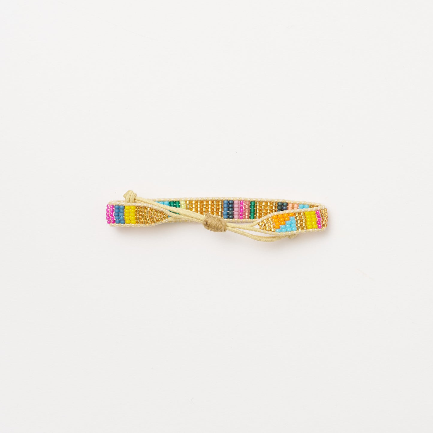 Woven Stripe Bracelet - Gold Multi