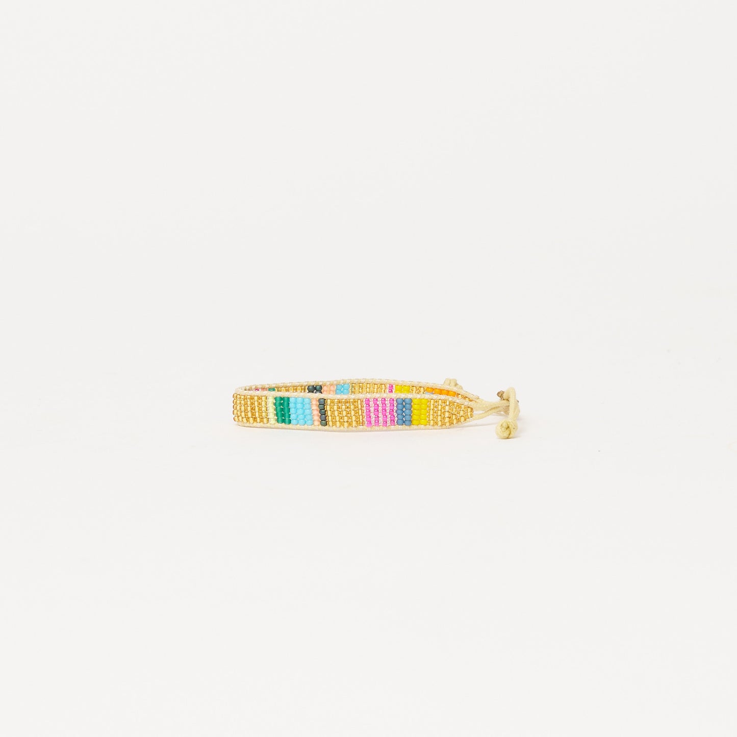 Woven Stripe Bracelet - Gold Multi