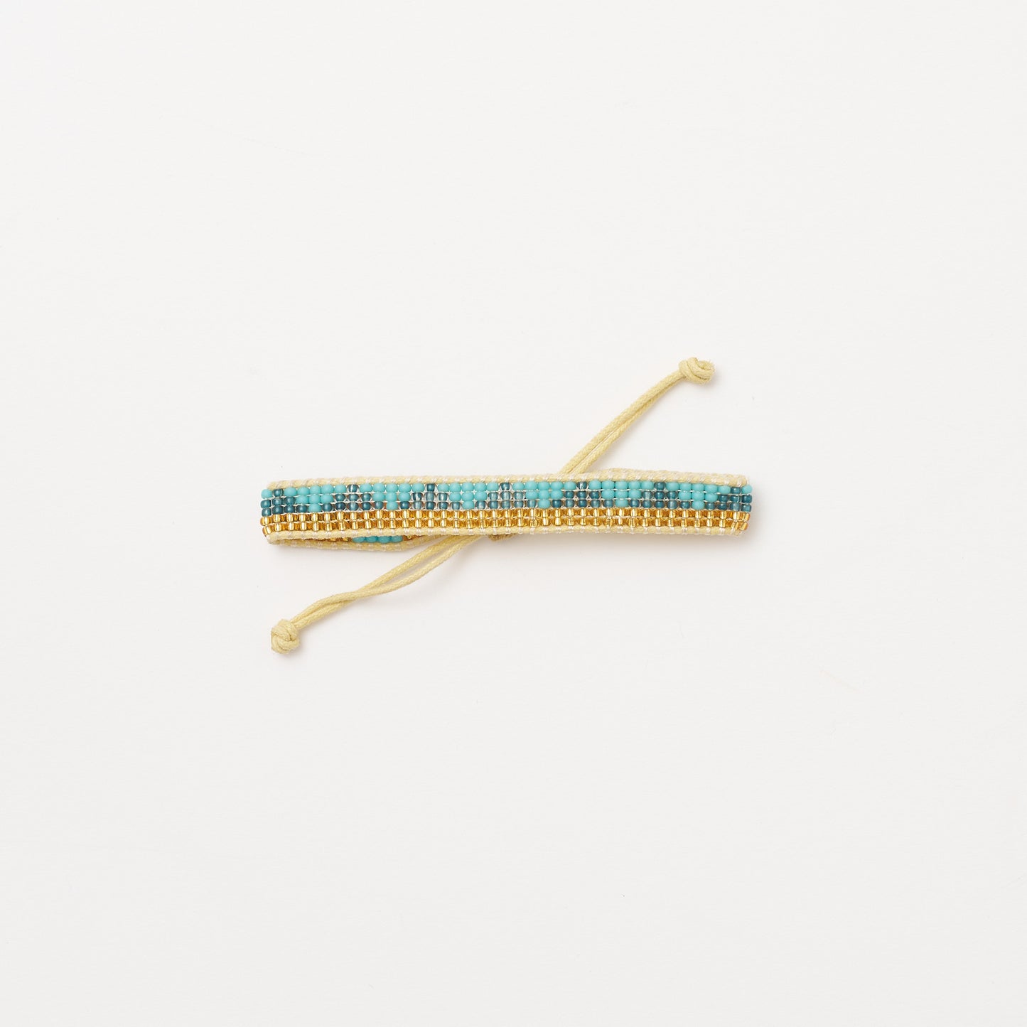 Woven Triangle Bracelet - Gold/Aqua Blue
