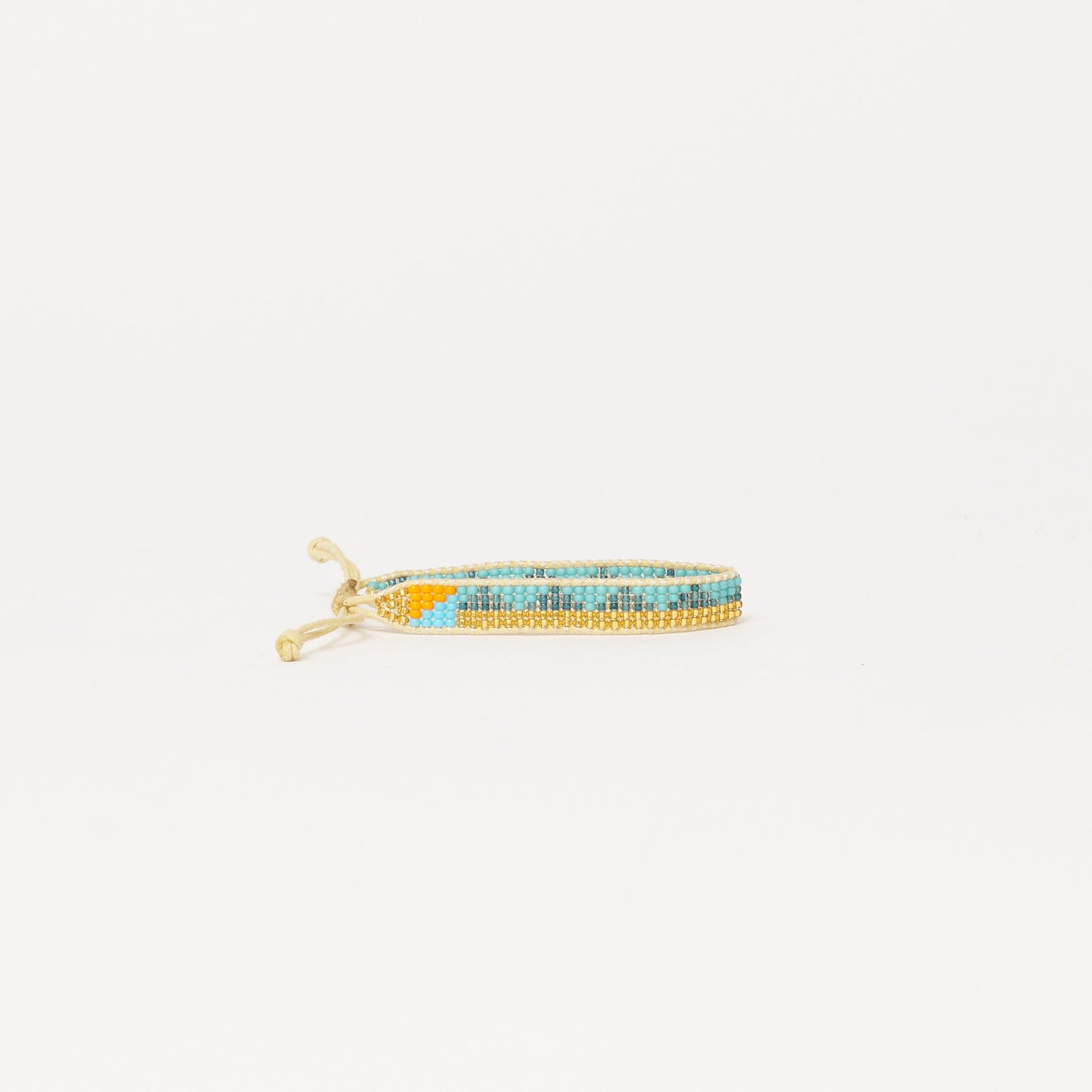 Woven Triangle Bracelet - Gold/Aqua Blue