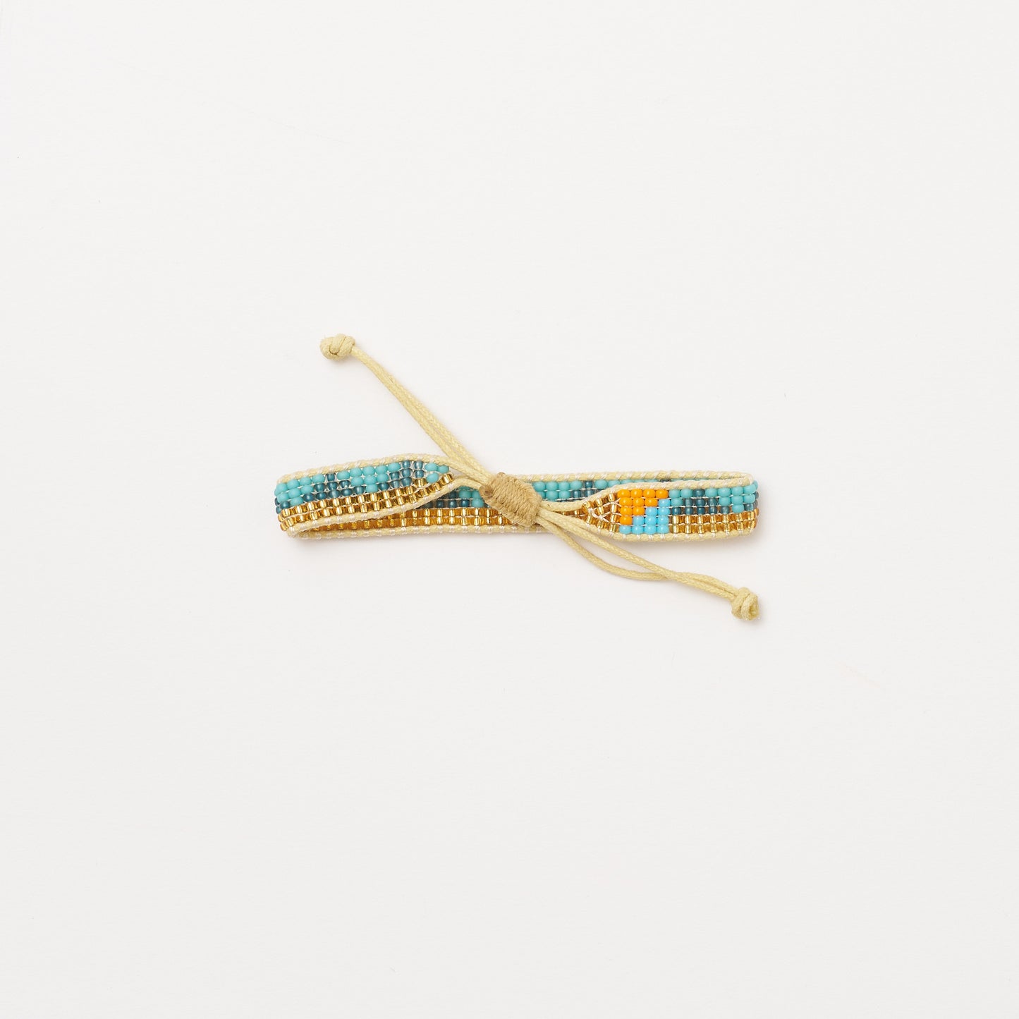 Woven Triangle Bracelet - Gold/Aqua Blue