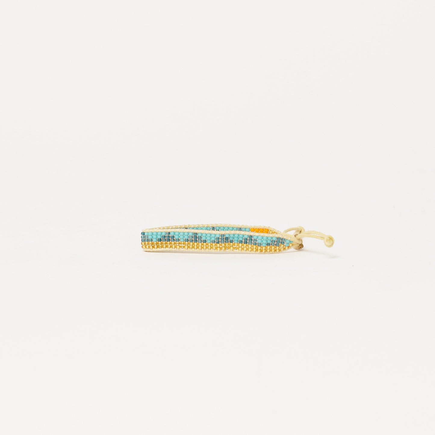 Woven Triangle Bracelet - Gold/Aqua Blue