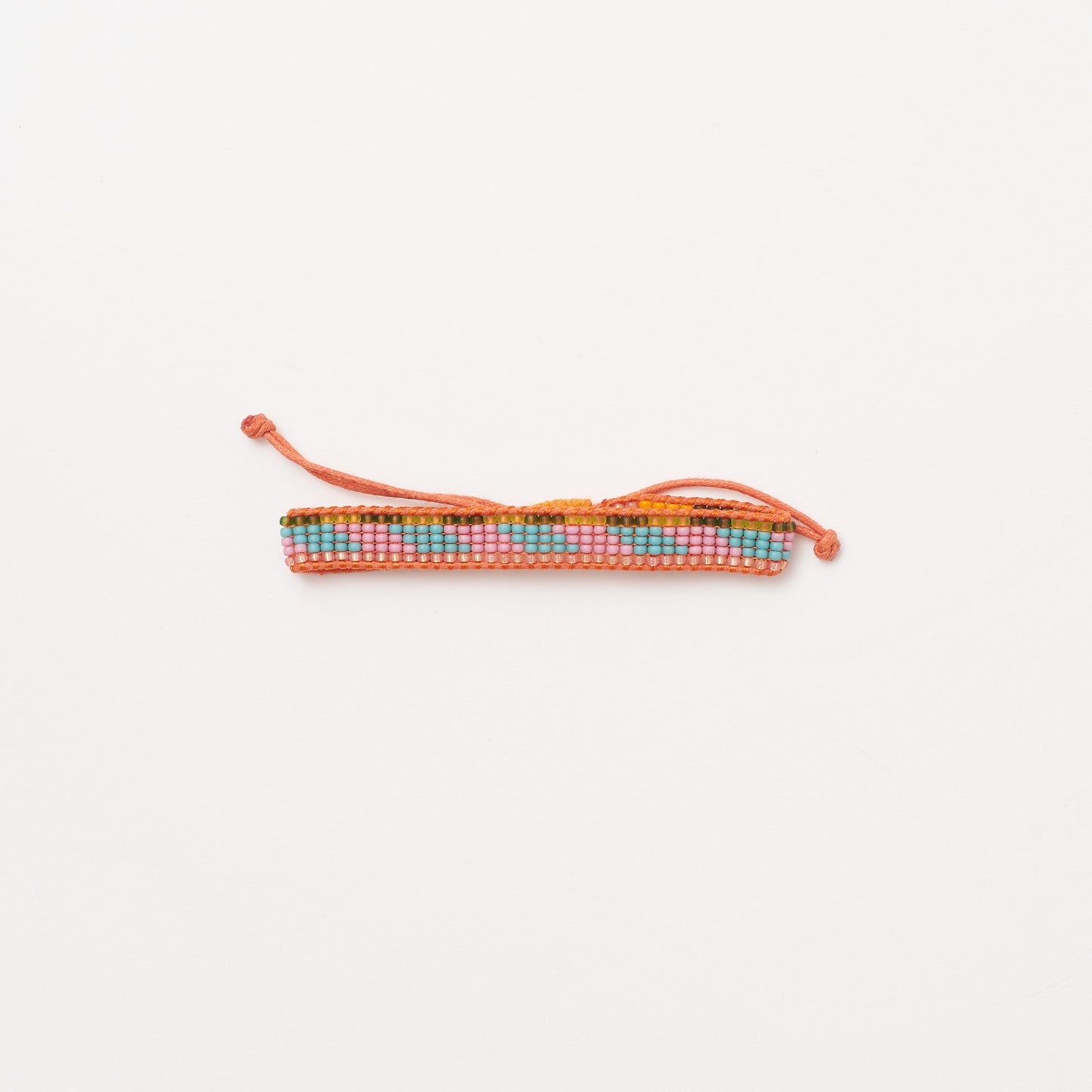 Woven Pattern Bracelet - Coral Multi