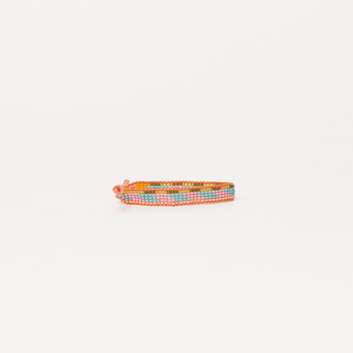 Woven Pattern Bracelet - Coral Multi