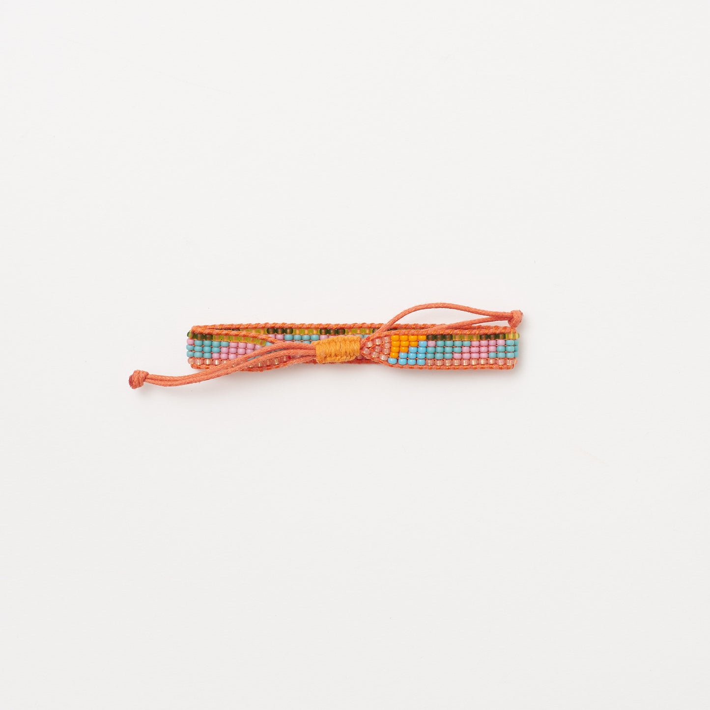 Woven Pattern Bracelet - Coral Multi