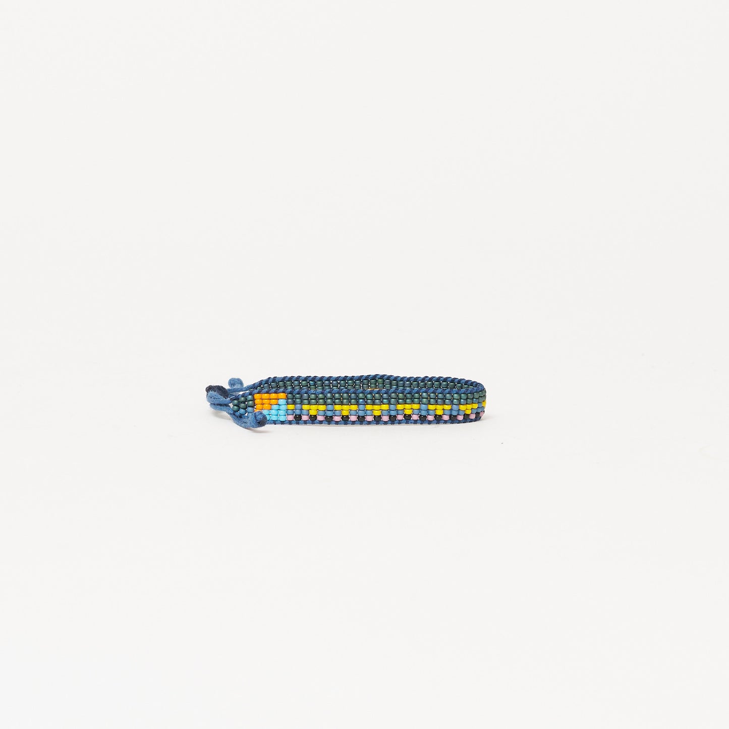 Woven Pattern Bracelet - Blue Algae Multi