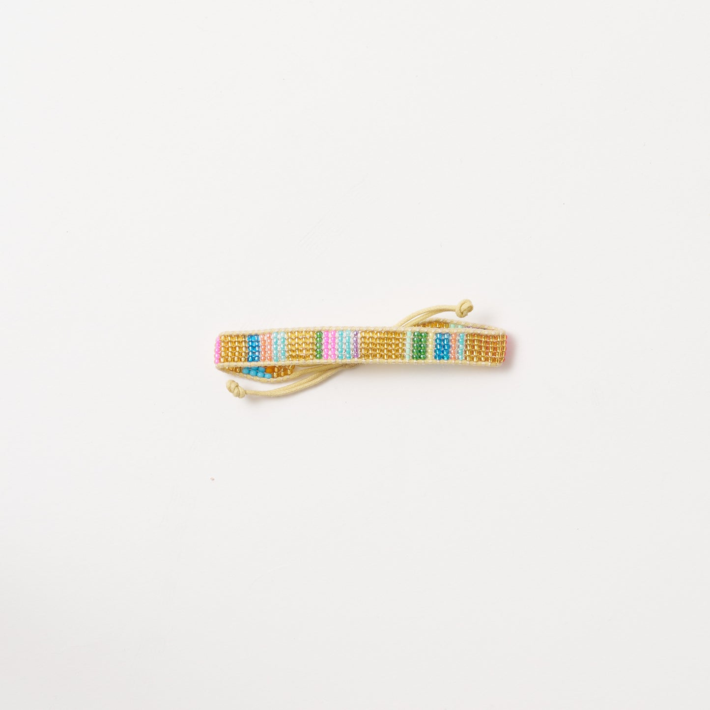 Woven Pattern Bracelet - Gold Stripe Electric Multi
