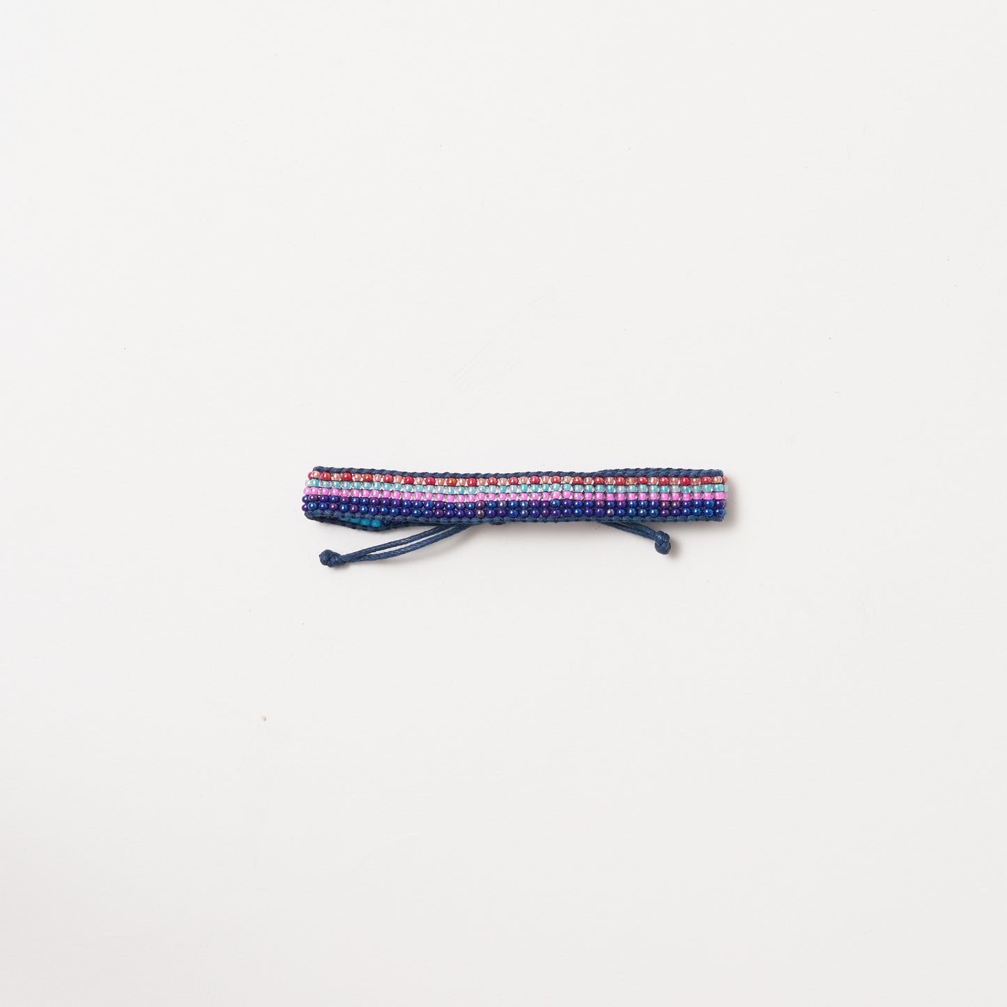 Woven Pattern Bracelet - Bubblegum/Ink Multi