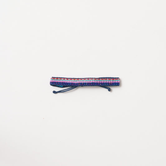 Woven Pattern Bracelet - Bubblegum/Ink Multi