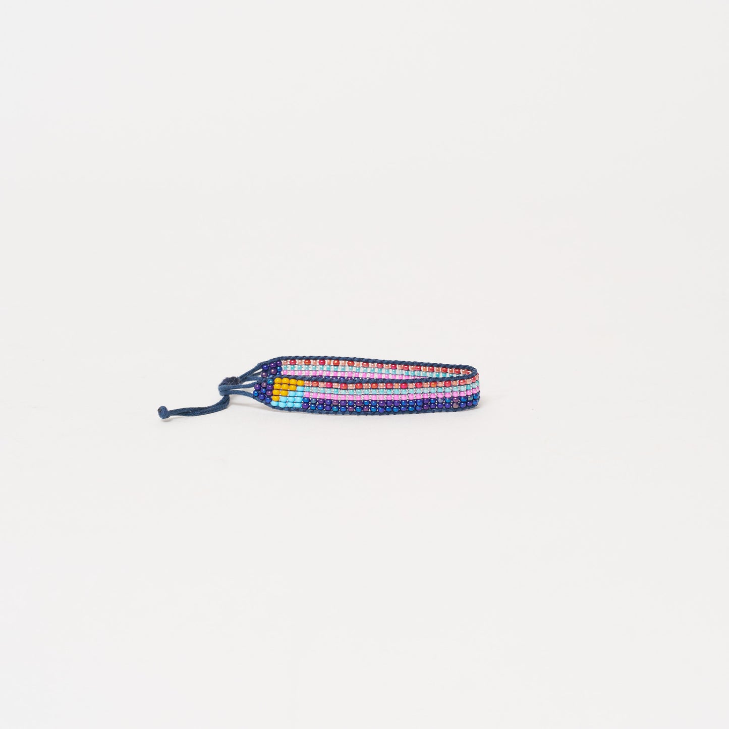 Woven Pattern Bracelet - Bubblegum/Ink Multi