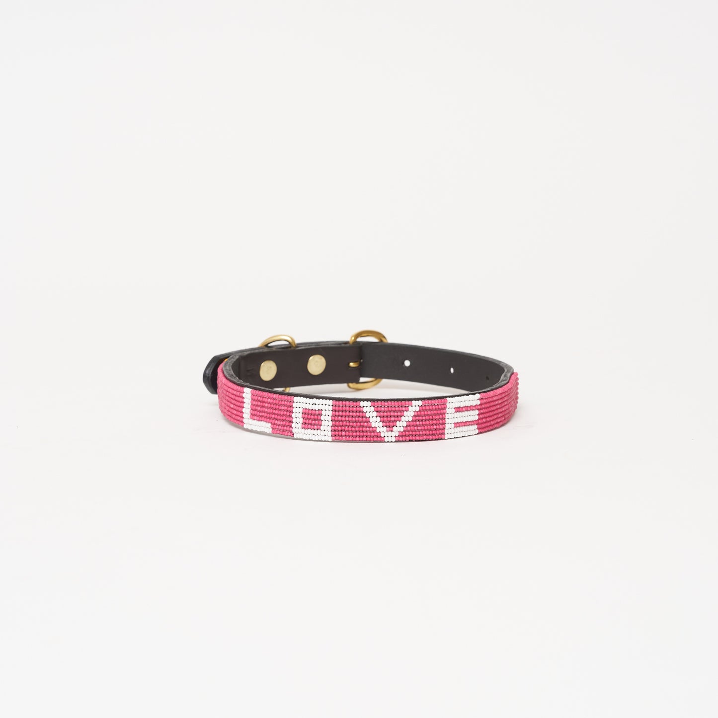 LOVE Dog Collar - Summer Pink/White