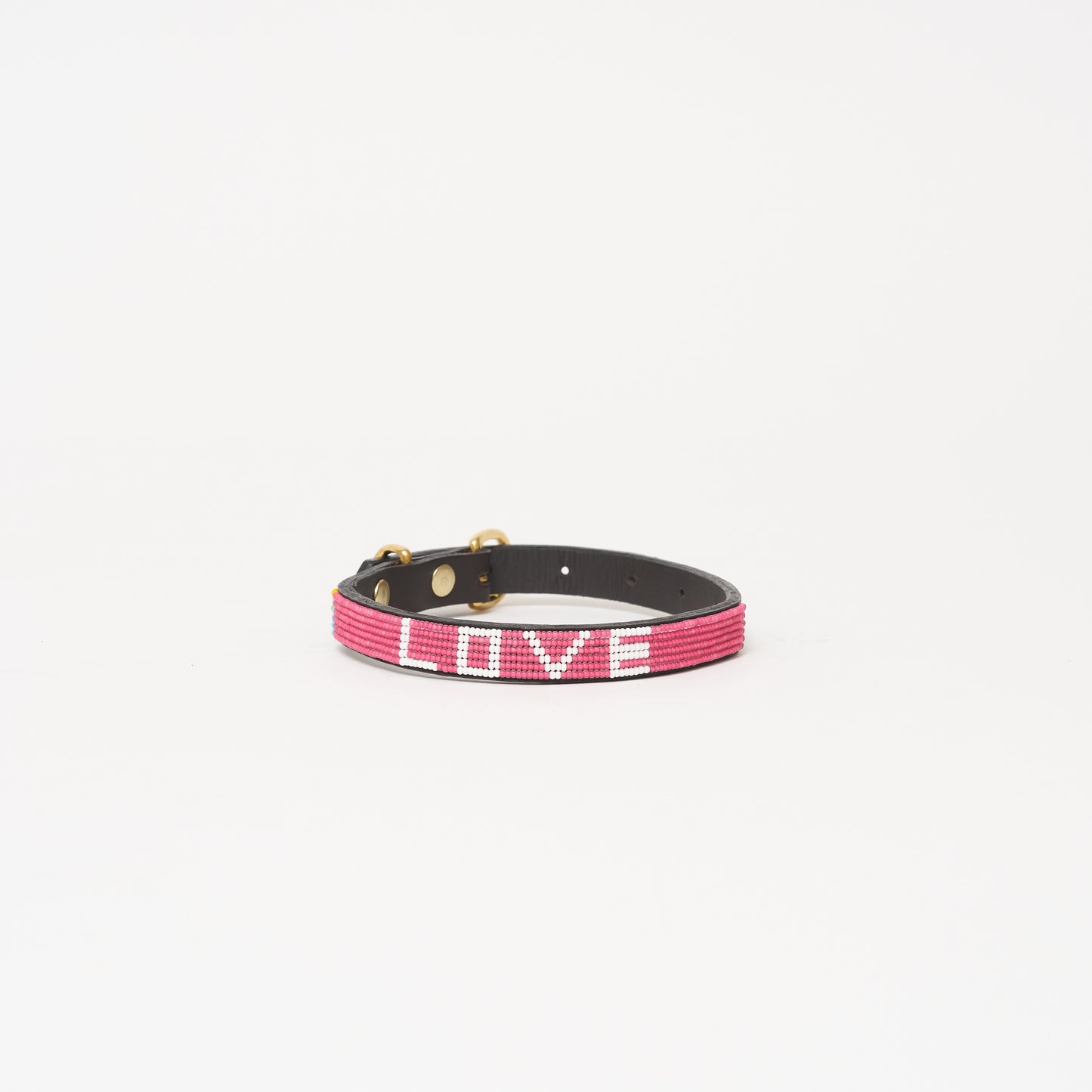 LOVE Dog Collar - Summer Pink/White