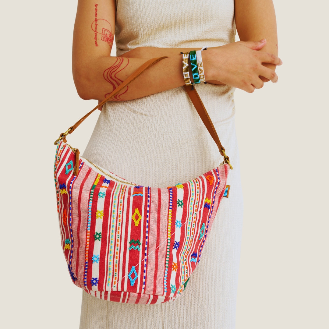 Pipa Bag - Fez Beaded Stripe
