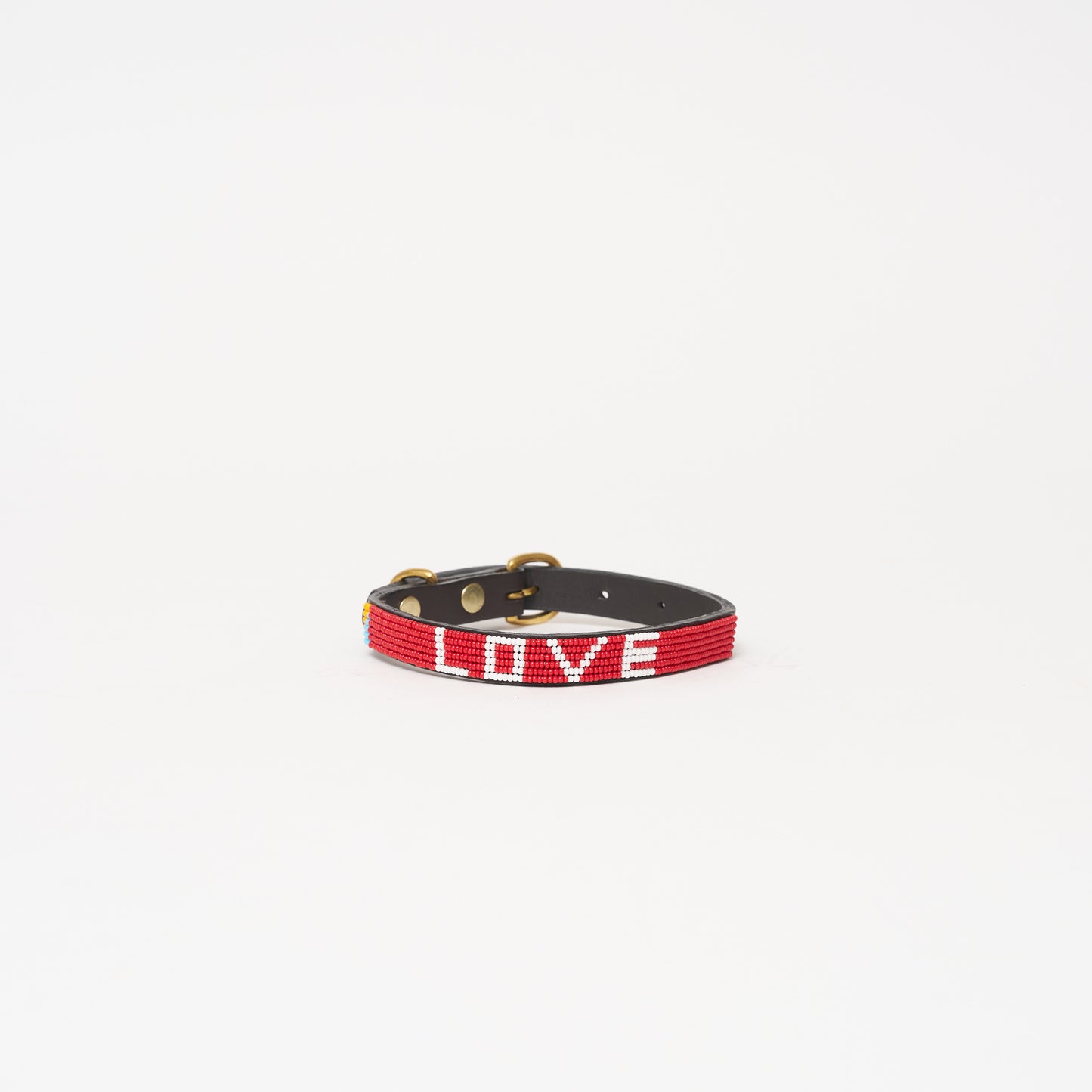 LOVE Dog Collar - Red/White