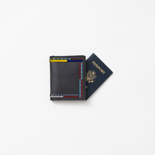 Beaded Leather Passport Cover