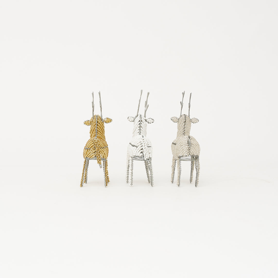 Beaded Reindeer Decor Set