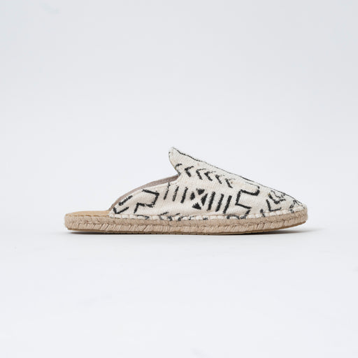Mudcloth Lamu Mules - White