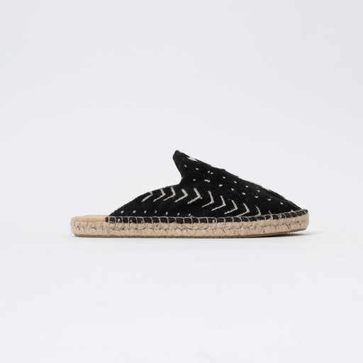 Mudcloth Lamu Mules - Black