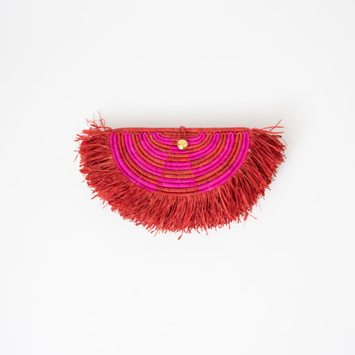 Clutch Bag - Raffia - Red