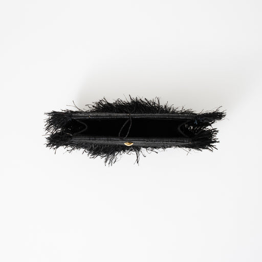 Clutch Bag - Raffia - Black lifestyle image