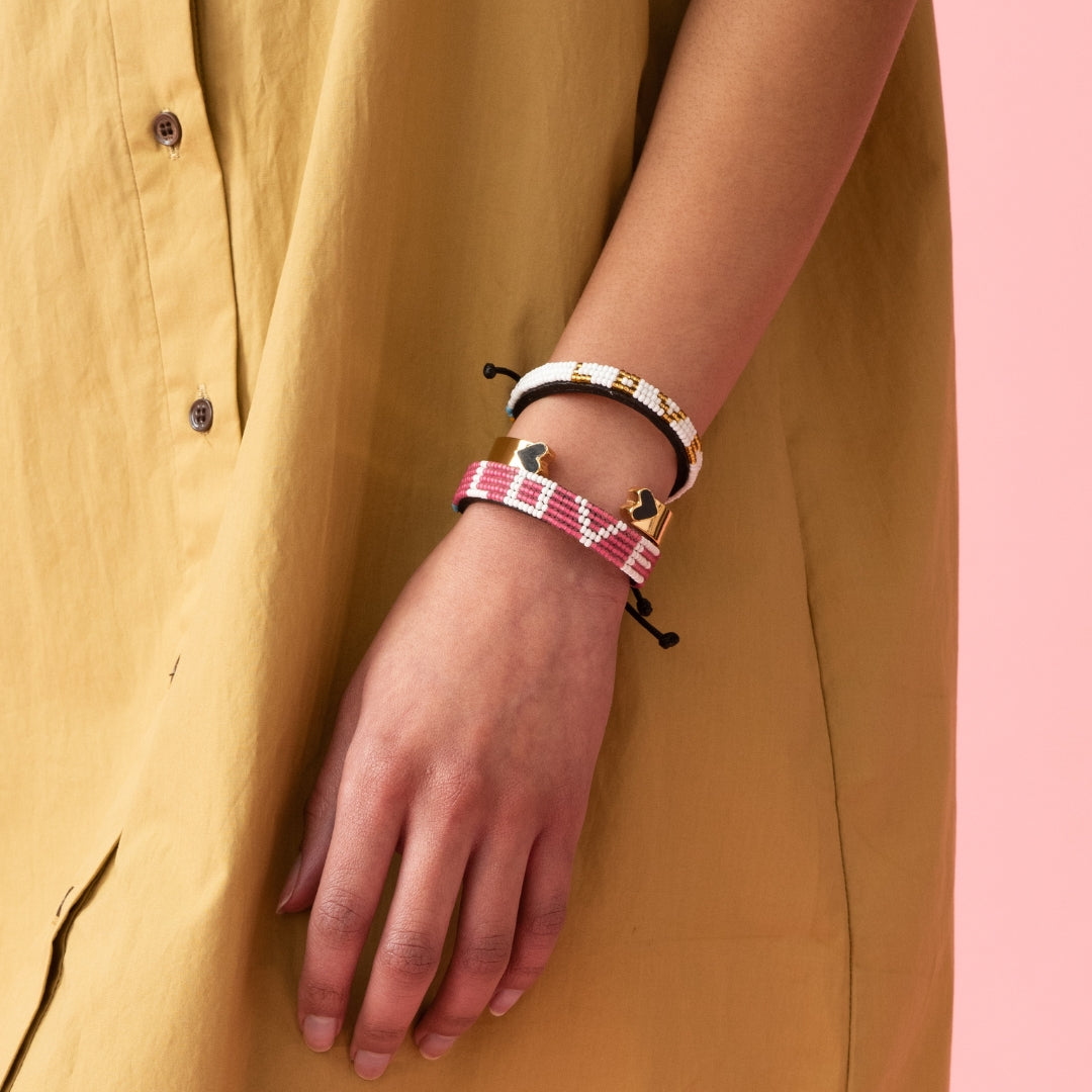 LOVE Bracelet – Summer Pink/White