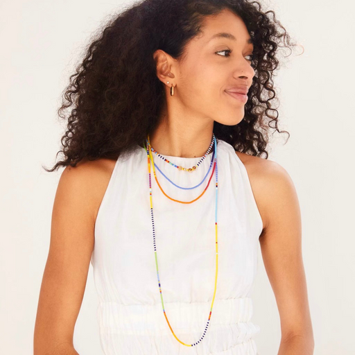 SAMPLE SALE: Long Wrap Necklace - Multi Stripe lifestyle image