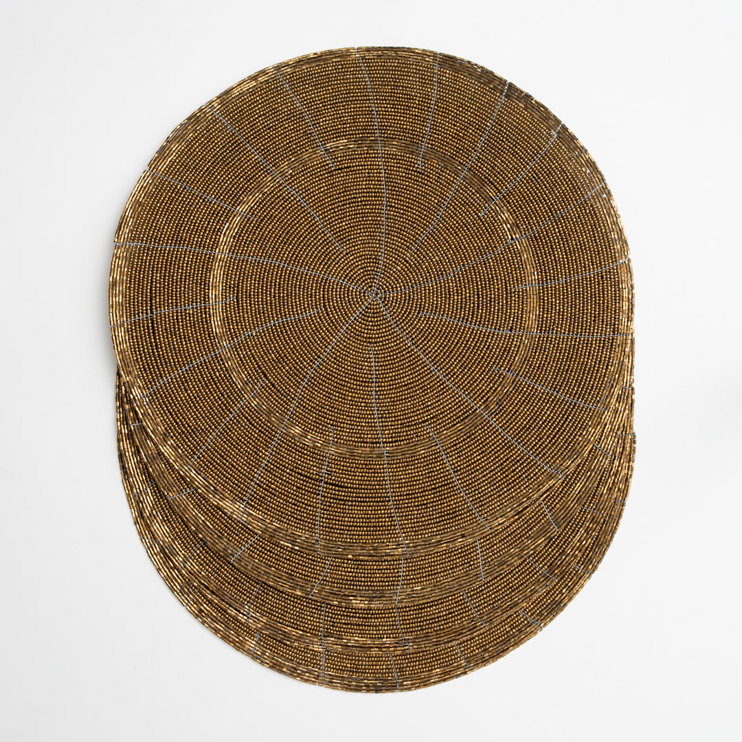 Beaded Placemats - Gold