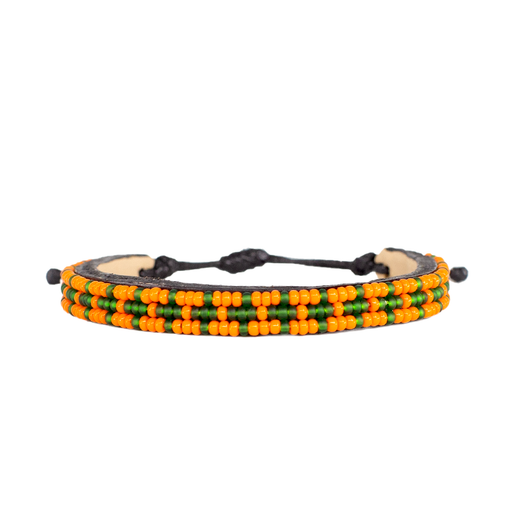 SAMPLE SALE: Skinny Msalaba Bracelet - Orange/Green