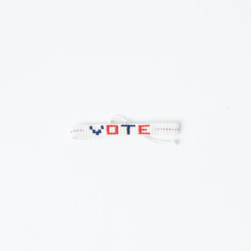 Woven VOTE Bracelet - White/Red/Blue