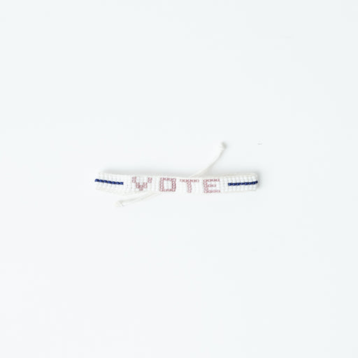 Woven VOTE Bracelet - White/Purple