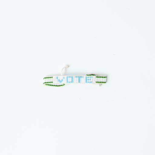 Woven VOTE Bracelet - White/Blue/Green