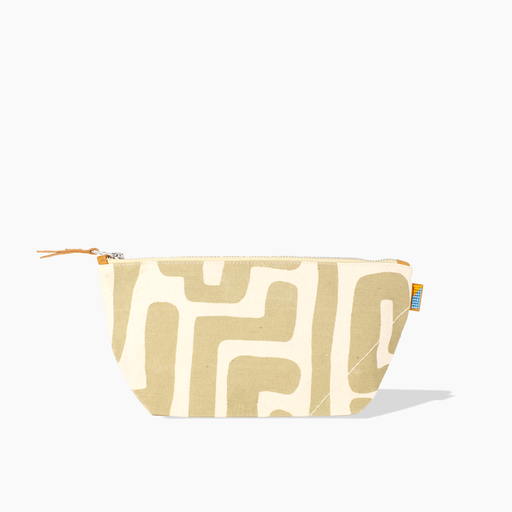 SAMPLE SALE: Large Kuba Pouch - Sand/Eggshell
