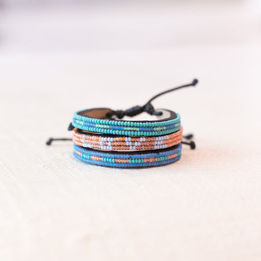 FINAL SALE: Skinny Nija Bracelet - Sea Blue/Turquoise lifestyle image