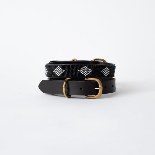 FINAL SALE: Diamond Dog Collar - Black/White
