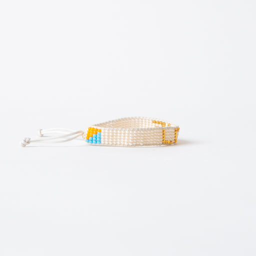 Woven LOVE Bracelet - Pearl/Gold lifestyle image