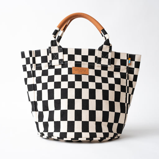 SAMPLE SALE: Checkered Weekender - Black/Eggshell