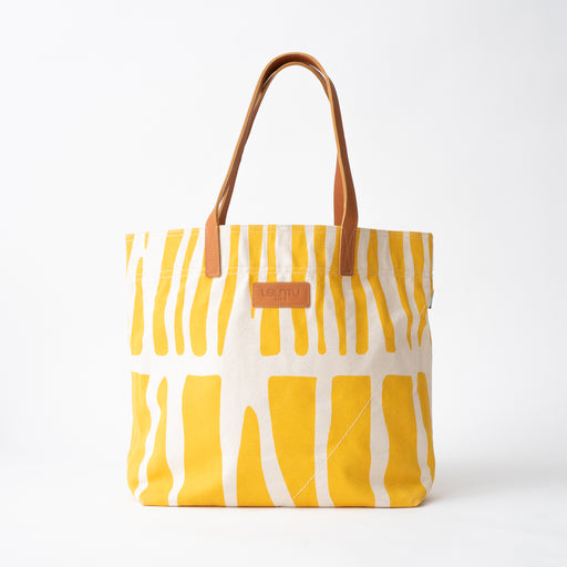 SAMPLE SALE: Zebra Go-To Tote - Mustard/Eggshell