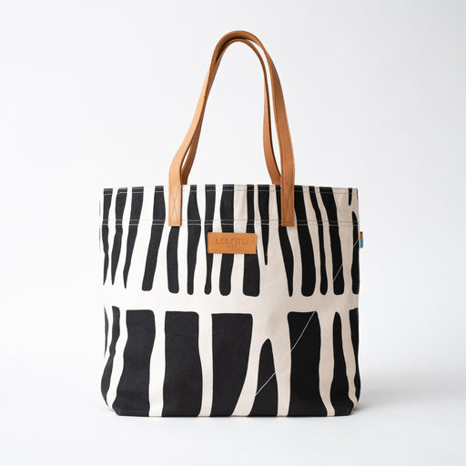 SAMPLE SALE: Zebra Go-To Tote - Black/Eggshell