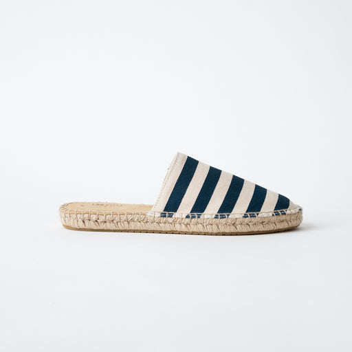 FINAL SALE: Striped Canvas Mule - Navy