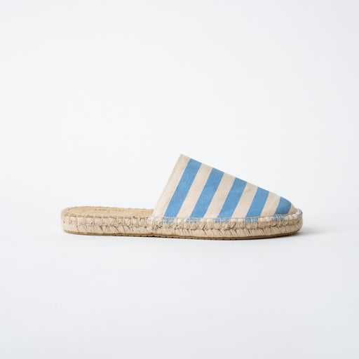 FINAL SALE: Striped Canvas Mule - Periwinkle