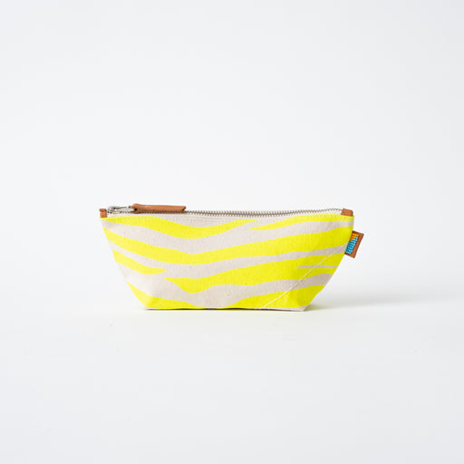 SAMPLE SALE: Small Zebra Pouch - Neon Yellow