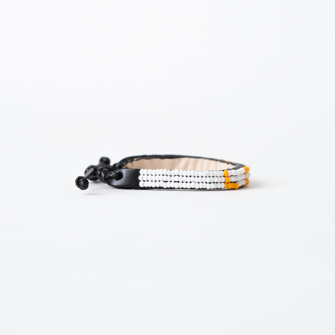 Skinny LOVE Bracelet - White/Orange