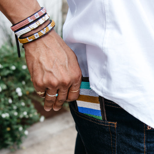 SAMPLE SALE: Card Wallet - Blue/Green lifestyle image