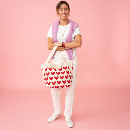 Karibu Tote - Medium - Lots of Love Red