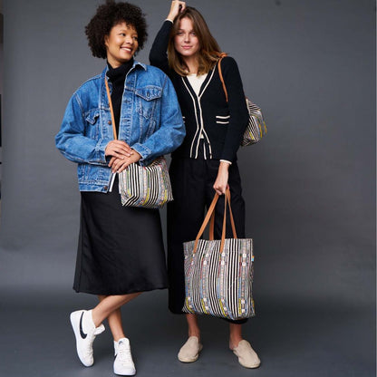 Go-To Tote - Black Beaded Stripe