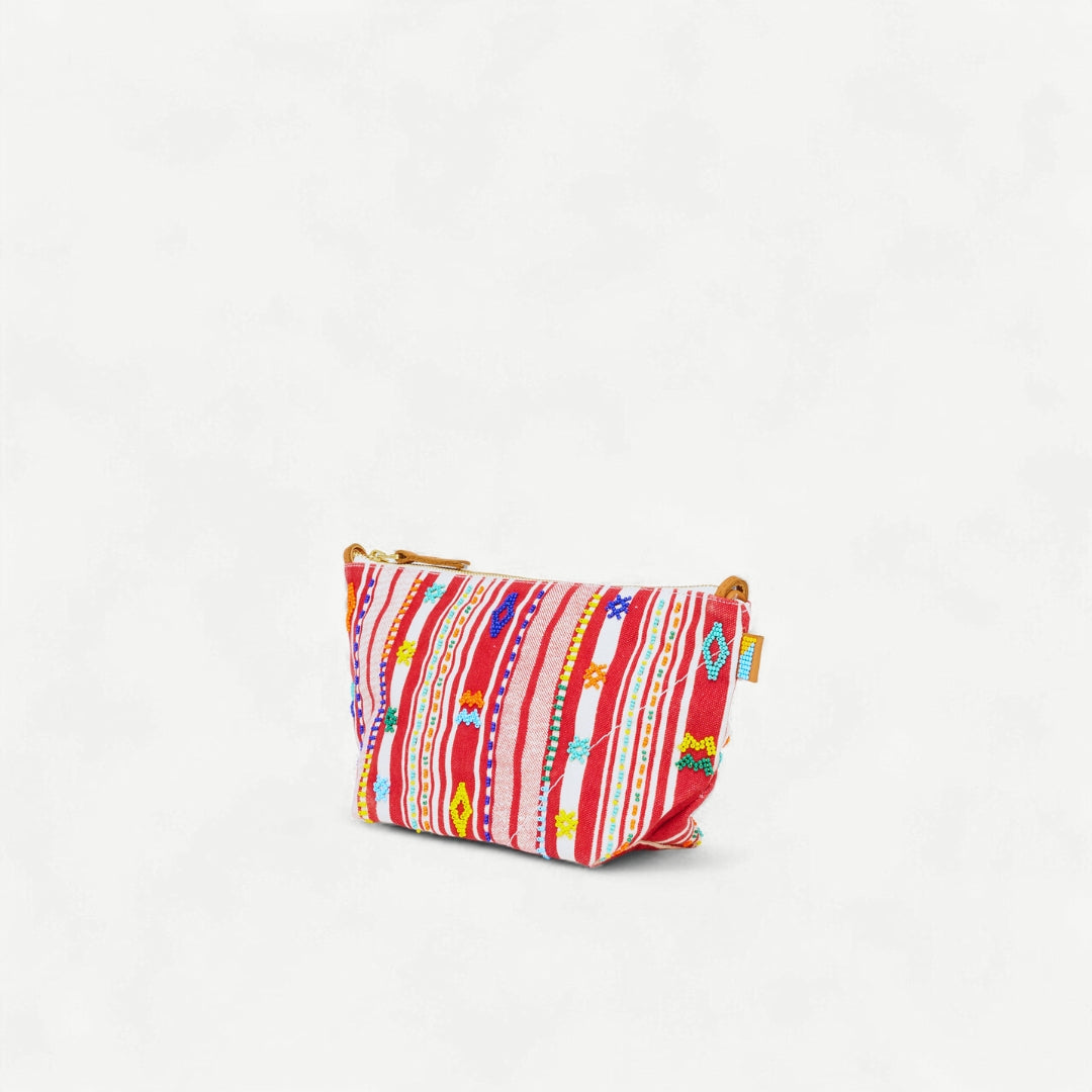 Large Convertible Pouch - Fez Beaded Stripe